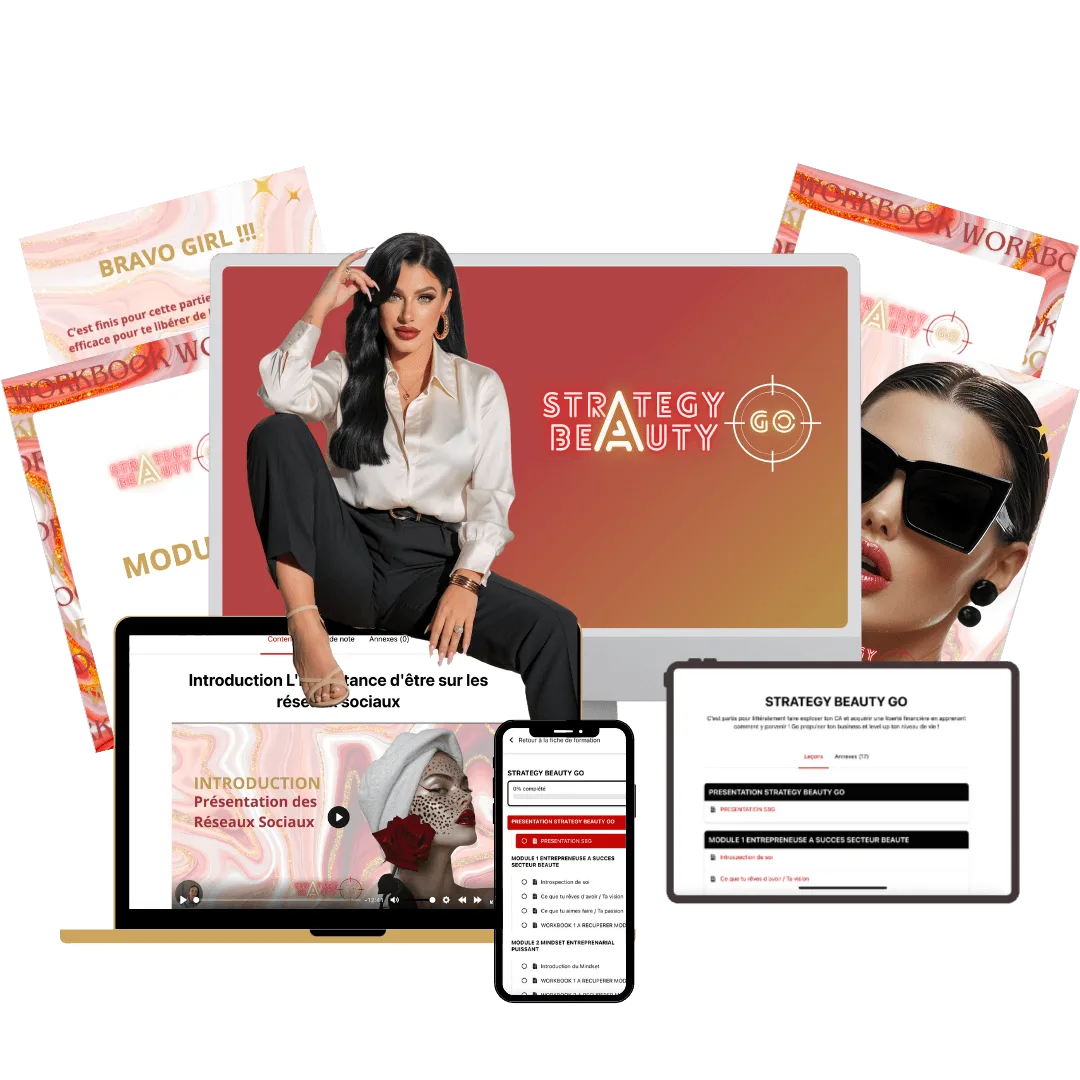 Programme Strategy Beauty Go Patricia Pinho et les écrans du programme Strategy Beauty Go